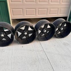 24" X 12" RIMS ROCKSTAR XD SERIES 6 LUG MULTI PATTERN ONLY $500 LOOK AT PICTURES