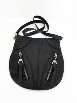 B. Makowsky Black Leather Cross-Body Bag