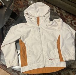 Columbia S packable cream/ burnt orange women’s jacket