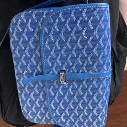 Goyard Belvedere Blue Messenger Bag