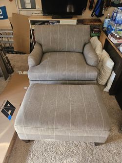 Upholstered Chair & Ottoman