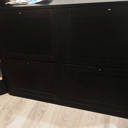 16 Pair Shoe Cabinet with 4 Flip Drawers for Entryway 