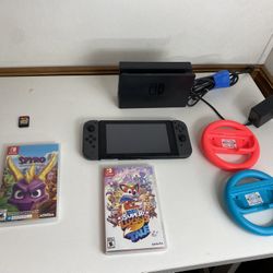 Nintendo switch with accessories