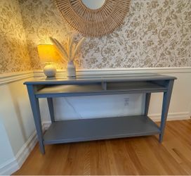 Wood Console Table with Lower Shelf
