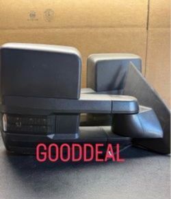 #11 Fit 14-18 Silverado Sierra Black Towing Power Heated Towing Side Mirrors Pair Signal