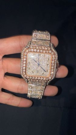 Cartier Santos Iced Out Diamond Watch