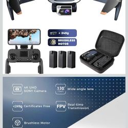 2650 ft Long Range Super Enduring Brushless Motor Drone with 84 Mins Super Long Flight Time, Drone with 4K HD Camera for Beginners, CHUBORY A77 WiFi F