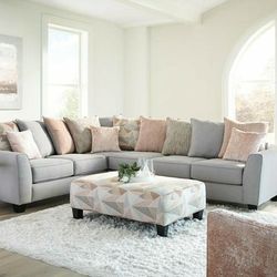 Albany Silver Sectional without Ottoman

