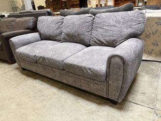Plush Mottled Grey 3 Seat Sofa with Arched Arms
