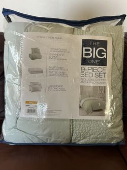 Bed sheets 9-piece Comforter set Sz FULL. Sábanas Juego de edredón de 9 piezas