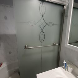 Frosted Glass Sliding Shower Door
