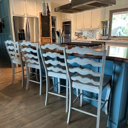 Bar Stools - 4- counter height-French antique white