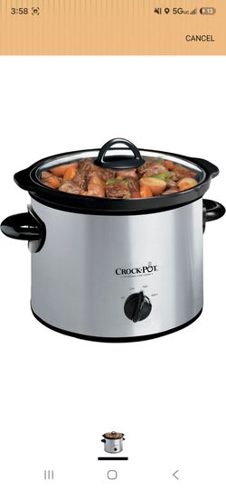 Crock-Pot 3-Quart Manual Slow Cooker, Serves 3+ People, Great for Small Meals, Dips, & Sides; Removable Stoneware is Oven & Dishwasher-Safe, Stainless