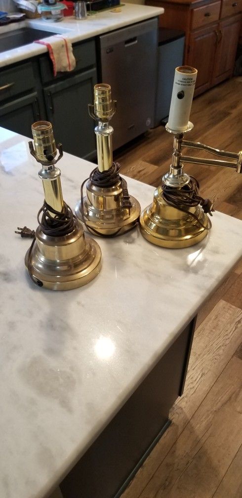 3 Brass Lamps $15