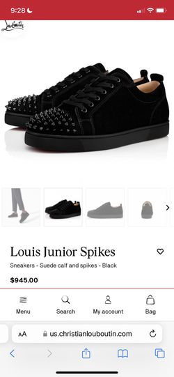 Louis Junior Spikes - Sneakers - Suede calf and spikes - Black - Christian  Louboutin