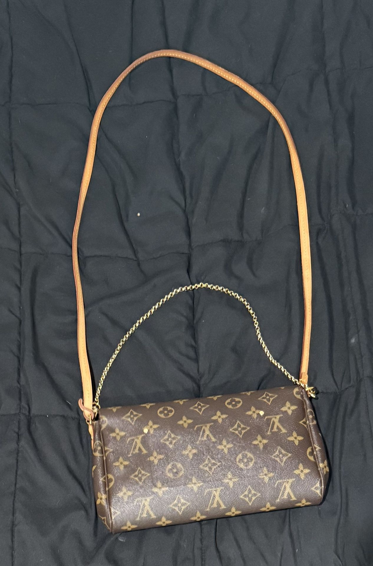 Louis Vuitton Monogram Favorite PM 2way Leather Fabric Brown Handbag