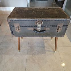 WWII Antique Soldier's Trunk Made Coffee Table. 