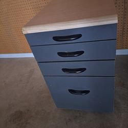 Cabinet with 3 Drawers in Blue Grey with wheels  Legal size