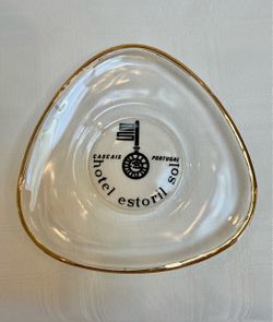 Tobacciana | Novelty Vintage Cigar Ashtray | Vintage Glass Souvenir Ashtray Historic Hotel Estoril Sol in Cascais, Portugal