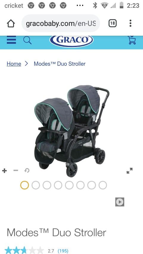 Garco double stroller aqua