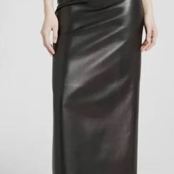 Pencil, Faux  Leather Skirt 