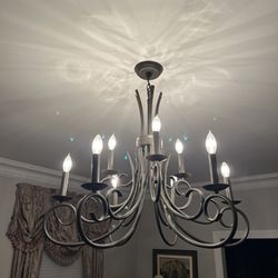 Iron Dinning Room Chandelier Excellent Condition 