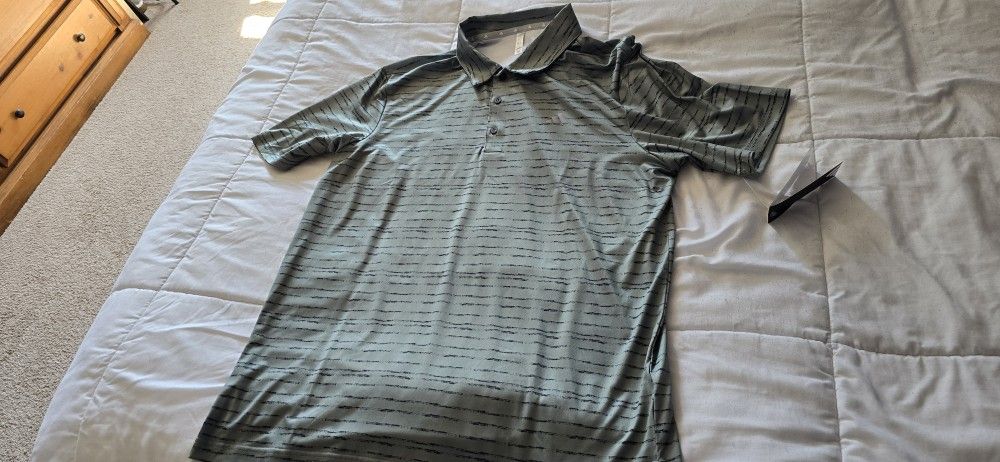 Mens Large ADIDAS striped green Brand New
