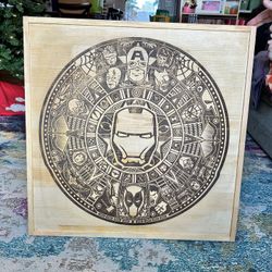 Laser Etched Wood Marvel Avengers Inspired Art