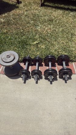 Adjustable weights. 2x25. 2x15. 1x30.