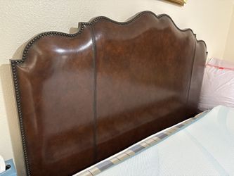 Studded Leather Herendon Queen Bed Frame