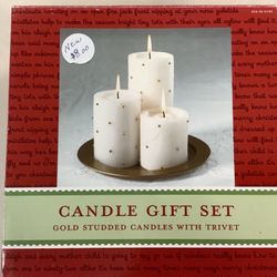 3 Candles With Tray