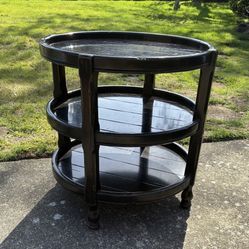 Vintage solid wood shelf side table