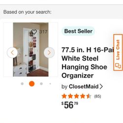 16 Pair Over-The-Door Shoe Organizer (OBO)