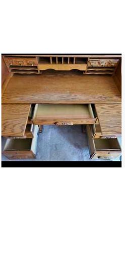 Solid Oak Roll Top Desk