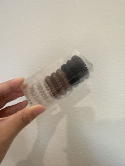 Spiral Hair Ties – Coil Hair Bands Set, Clear/Brown/Black, New