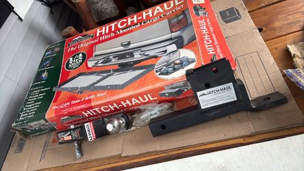 Hitch haul cargo carrier + U-Haul PowerTow trailer hitch ball mount