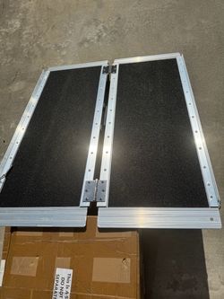 Aluminum RAMP - portable 3 FT size, take anyway. (36”x29”) wide for doorway. Outside steps.