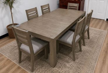 Modern 6-Piece Dining Table Set with 6 Chairs