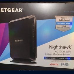 Netgear Nighthawk AC1900 Router W/ DOCSIS 3.0 Cable Modem