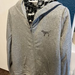 Vintage PINK Silver Leopard Print Hoodie 