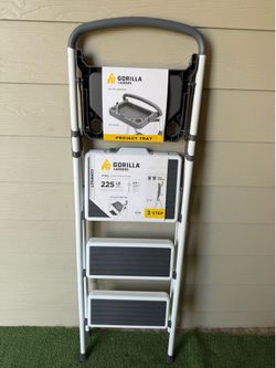 3-Step Compact Steel Step Stool with 225 lb. Load Capacity Type II Duty Rating (8ft. Reach Height)