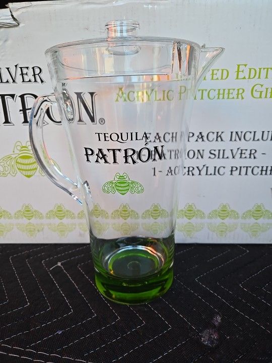 PATRÓN Tequila Plastic Pitcher with Lid - Home Bar - Man Cave - Cocktails