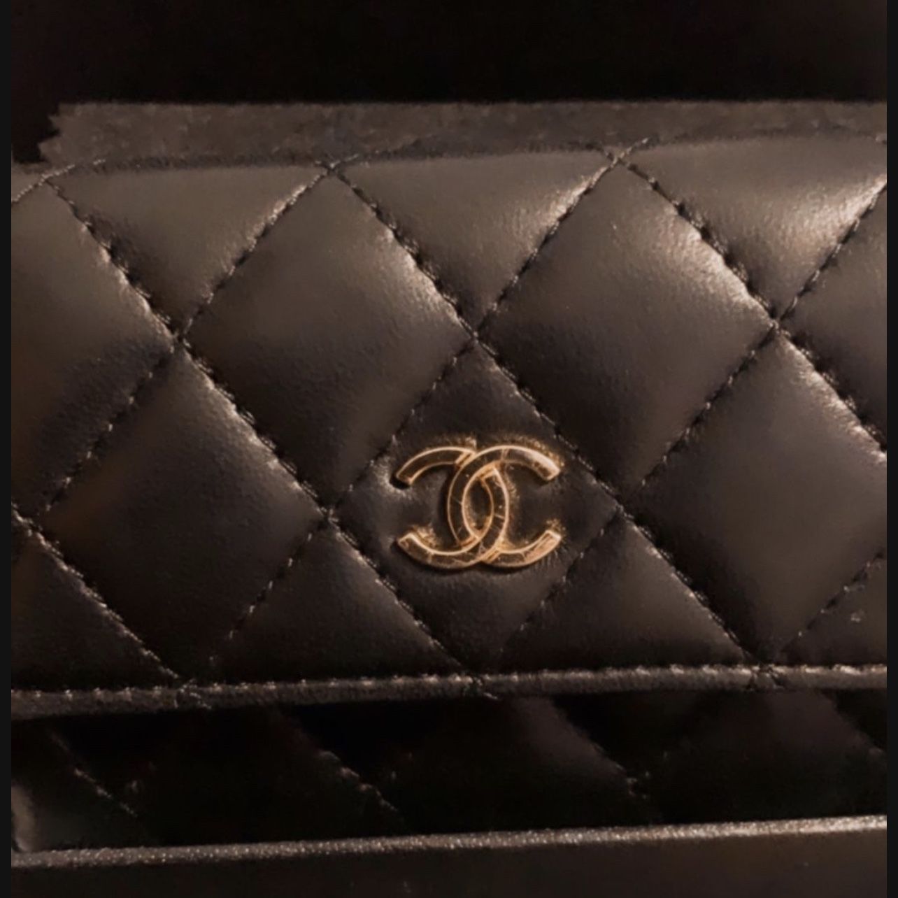 Authentic Chanel calfskin/lambskin leather passport holder / wallet with  gold CC logo and COA for Sale in Denver, CO - OfferUp