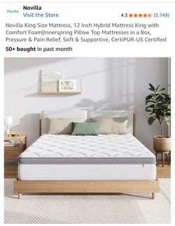 Novilla 12-Inch King Size Hybrid Mattress