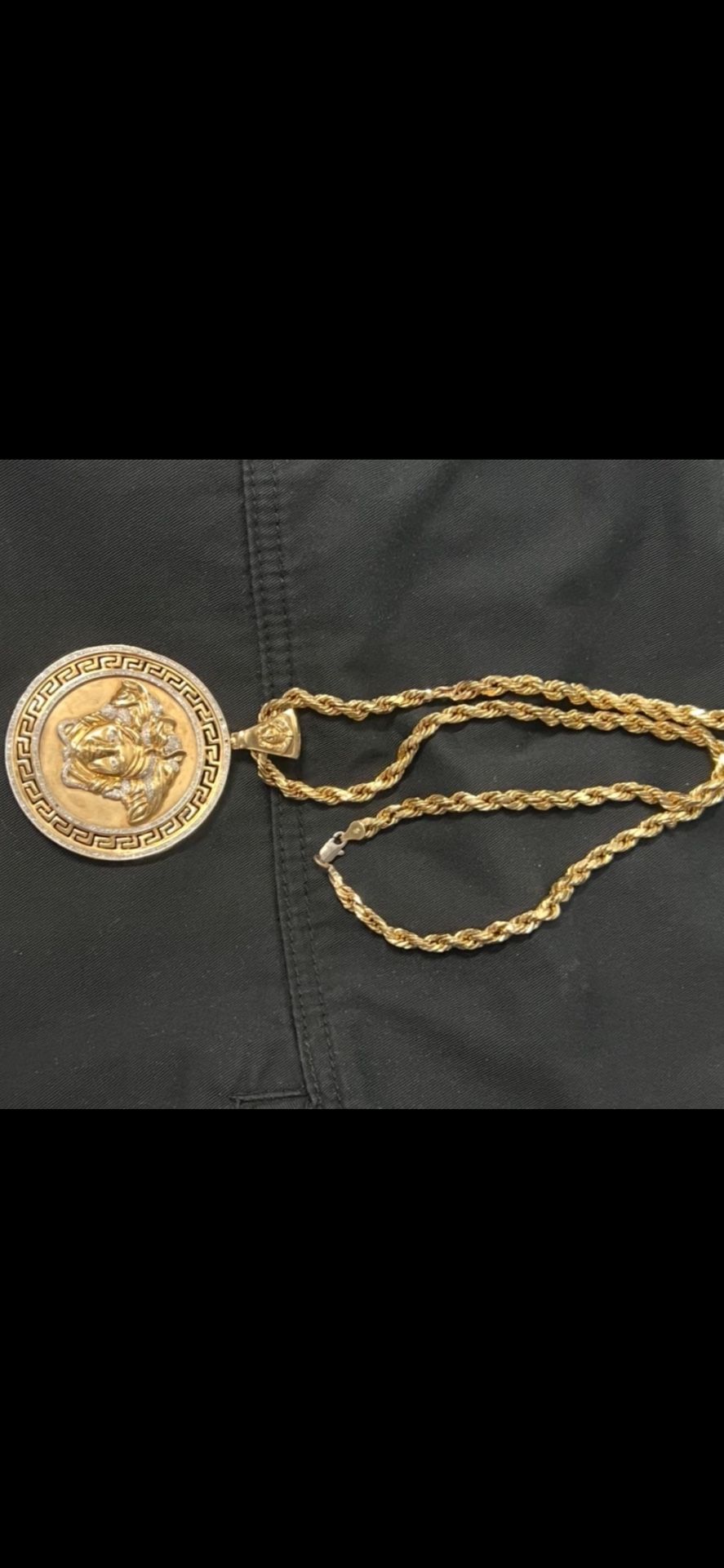Gold Rope Chain And Versace Charm!!