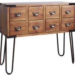 Console Table 8 Drawer In Dark Oak