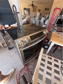 Furniture, stove, microwave, Samsung appliances
