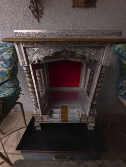 Traditional Aluminium Oxidised Plated Temple W/ Door