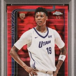 2025 Topps Chrome Basketball Ace Bailey Red Pulsar PSA 10 1/5 First Print🔥