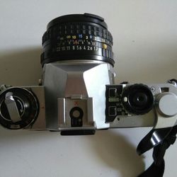 Pentax ME Super film camera w/smc M50mm f/1.7 + Sigma 1:4-5.6 70-210